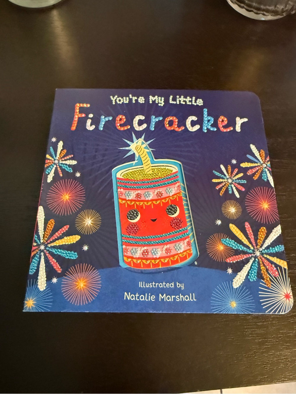 Handmade bedazzled  book. You're My Little Firecracker Illustrated Board Book